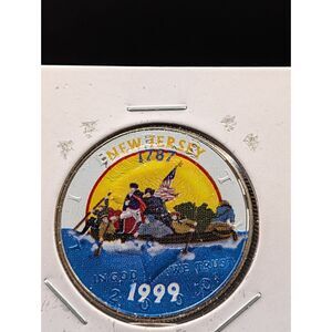 1999 Colorized New Jersey Kennedy Half — Washington Crossing